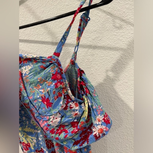 NWT Abel the Label ATL Candy Florals Blue Floral Sleeveless Midi Ruffle Dress S - Picture 4 of 16